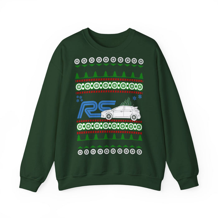 Ford Focus RS 2017+ Ugly Christmas Sweater Sweatshirt for European Customers ONLY---Prints and ships from within Europe