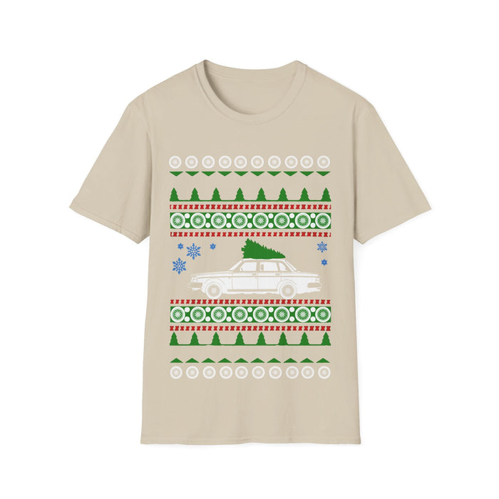 Swedish Car like a 240 Ugly Christmas "sweater" t-shirt