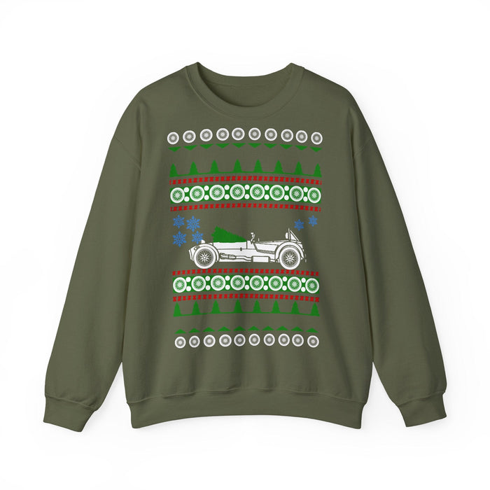 Sports Car like a Super 7 Ugly Christmas Sweater for European Customers ONLY--Prints and ships from Europe