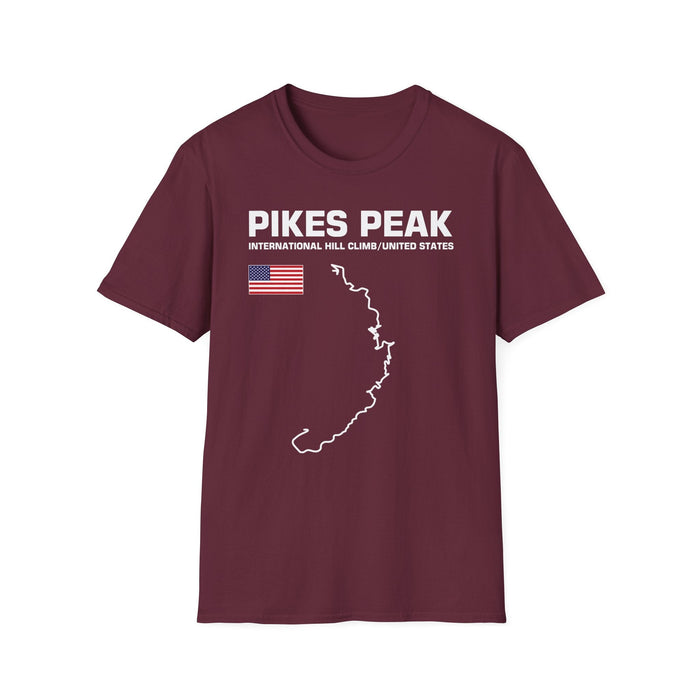 Track Outline Pike's Peak Hill Climb T-shirt (for European Customers ONLY--This product prints and ships from within Germany)