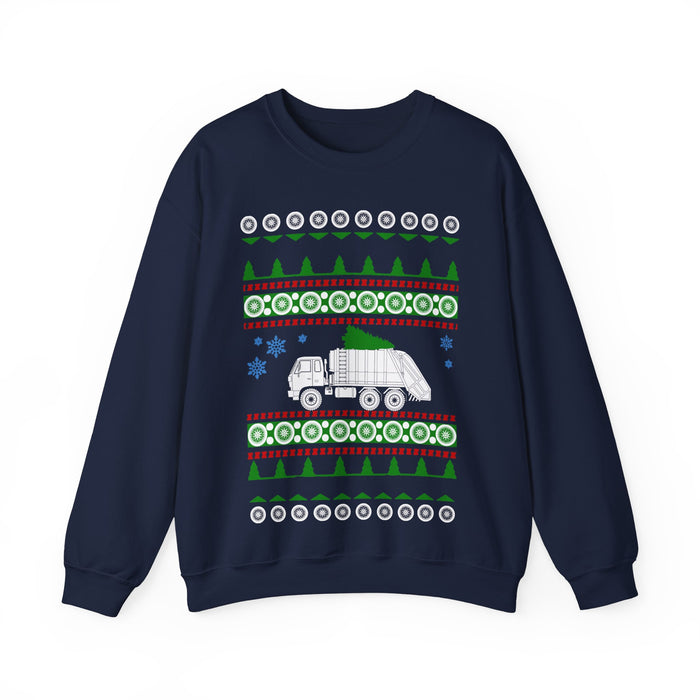 garbage truck ugly christmas sweater sweatshirt jumper for UK customers only (prints and ships from within the UK)