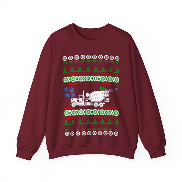 Cement Truck Mixer Ugly Christmas Sweater Jumper for UK customers ONLY--Item prints and ships from within the UK