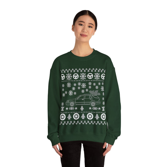 Saab 9-5 wagon ugly christmas sweater jumper for UK customers ONLY---Prints and ships from within the UK