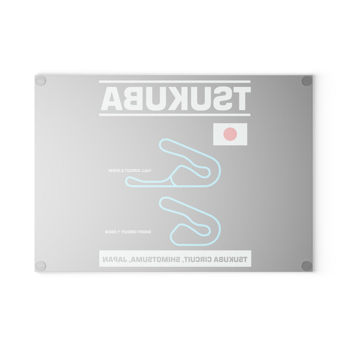 Tsukuba Track Outline Glass Cutting Board