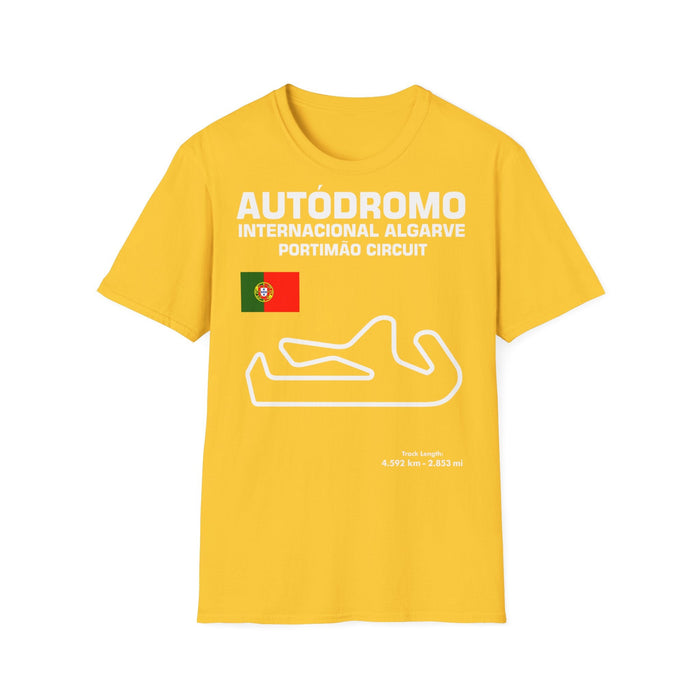 Track Outline Autodromo Internacional Algarve Portimao T-shirt for European Customers ONLY--Prints and ships from within Europe