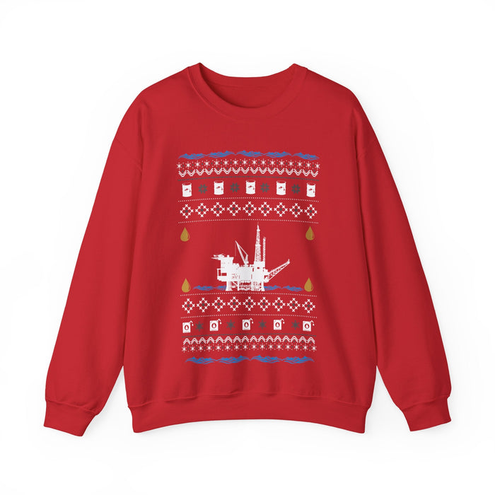 UK Ocean Oil Rig Ugly Christmas Sweater Jumper
