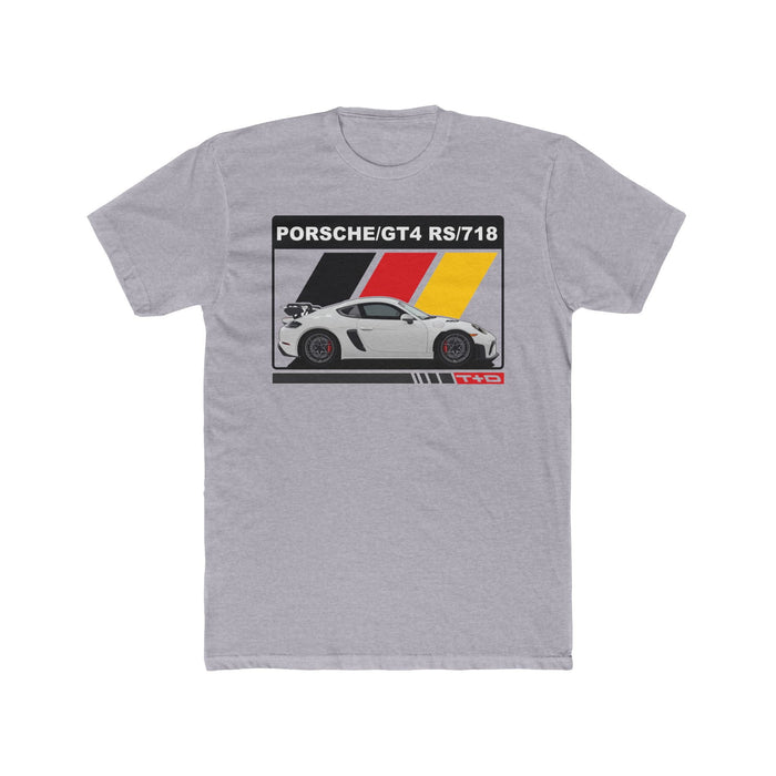 German Flag GT4 RS/718 Graphic Tee — Retro Racing Stripe Sport Car Shirt