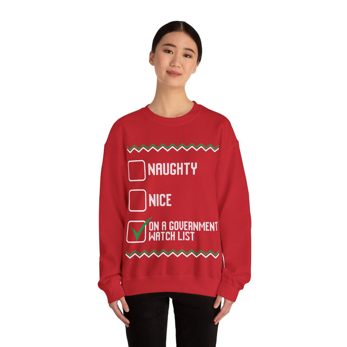 Government Watch List Ugly Christmas Sweater UK customers only--prints in the UK