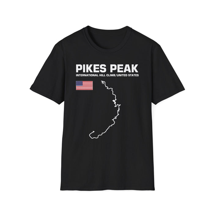 Track Outline Pike's Peak Hill Climb T-shirt (for European Customers ONLY--This product prints and ships from within Germany)