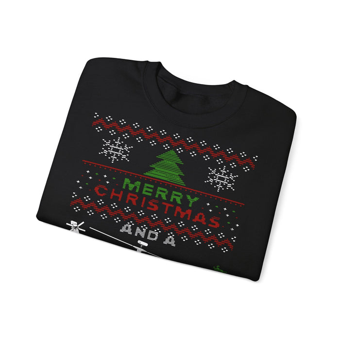 Apache Helicopter Ugly Christmas Sweater for European Customers ONLY--Item prints and ships from within Europe