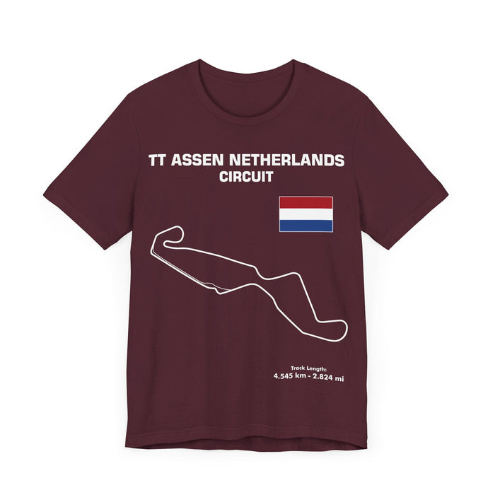 TT Circuit Assen outline t-shirt (prints and ships from within Europe---do not order if you don't live in Europe)