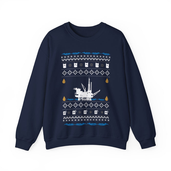 UK Ocean Oil Rig Ugly Christmas Sweater Jumper