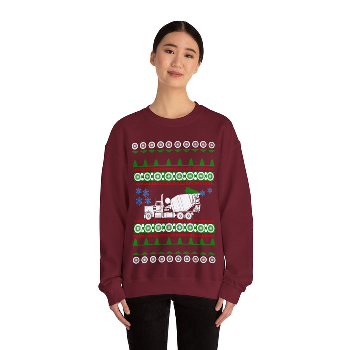 Cement Truck Mixer Ugly Christmas Sweater Jumper for UK customers ONLY--Item prints and ships from within the UK