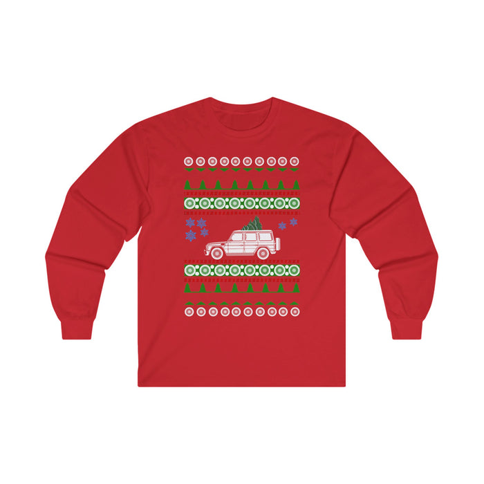 Mercedes G-wagon G-500 Ugly Christmas "sweater" long sleeve t-shirt for European customers ONLY (prints and ships from Germany)