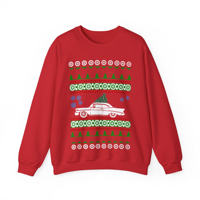 1956 Chevy Bel Air Ugly Christmas Sweater for European customers ONLY (prints and ships from within Europe)