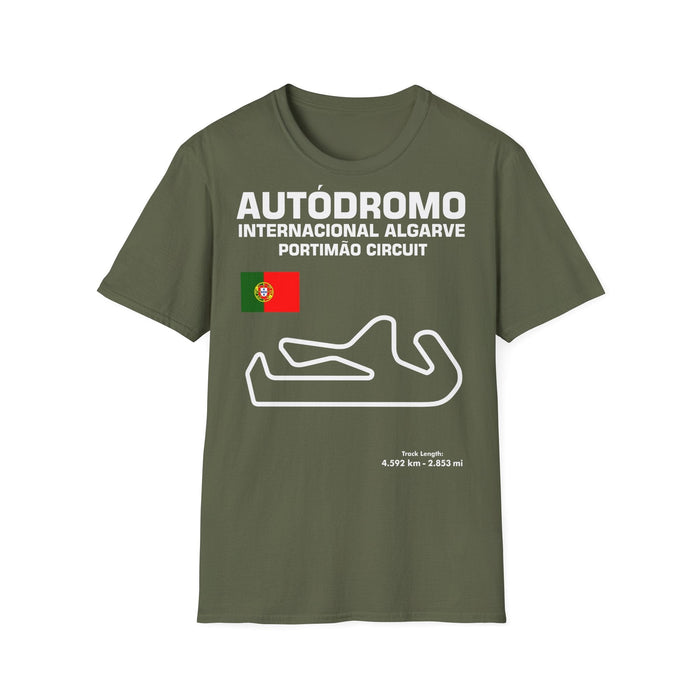 Track Outline Autodromo Internacional Algarve Portimao T-shirt for European Customers ONLY--Prints and ships from within Europe