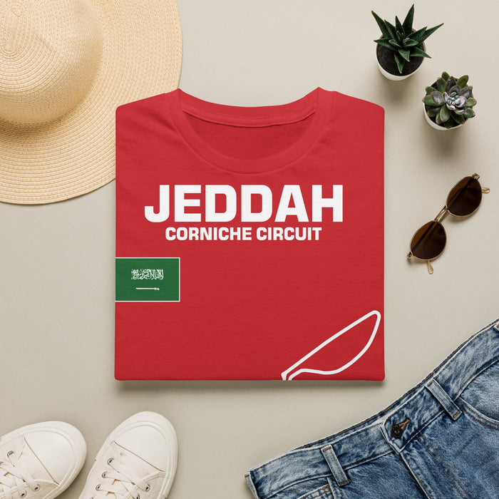 Jeddah Corniche Circuit Track Outline T-shirt for European Customers ONLY ---this item prints and ships from within Europe