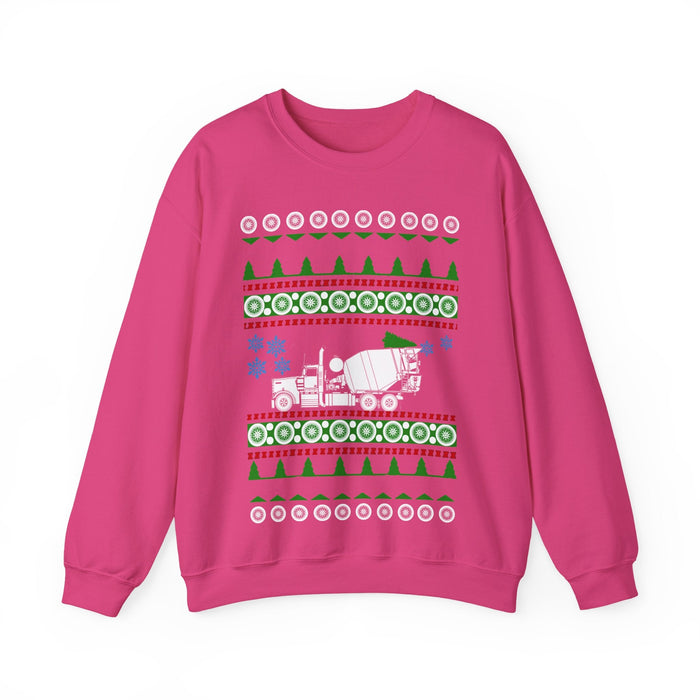 Cement Truck Mixer Ugly Christmas Sweater Jumper for UK customers ONLY--Item prints and ships from within the UK