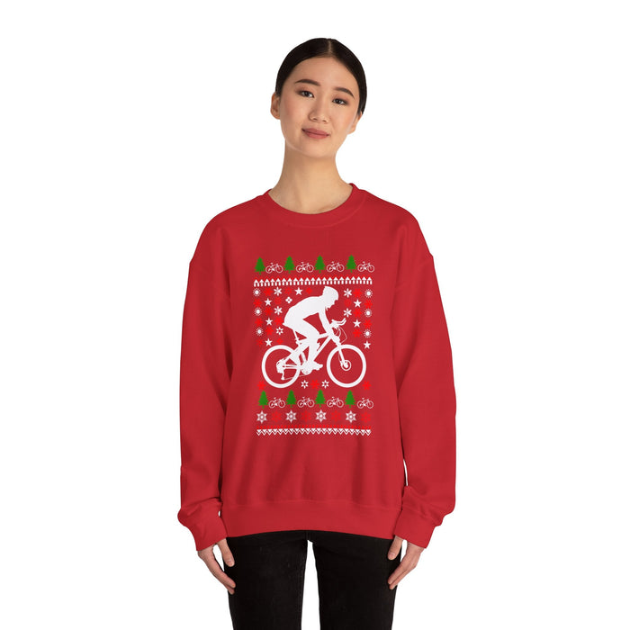 Mountain Biking Ugly Christmas Sweater Sweatshirt for Customers in Canada ONLY---This prints and ships from within Canada