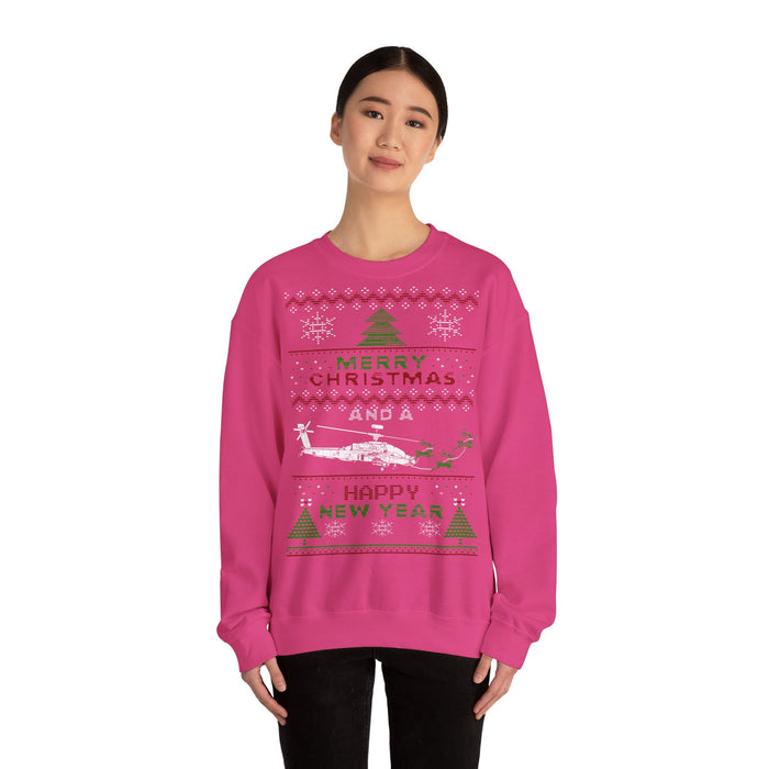 Apache Helicopter Ugly Christmas Sweater for European Customers ONLY--Item prints and ships from within Europe