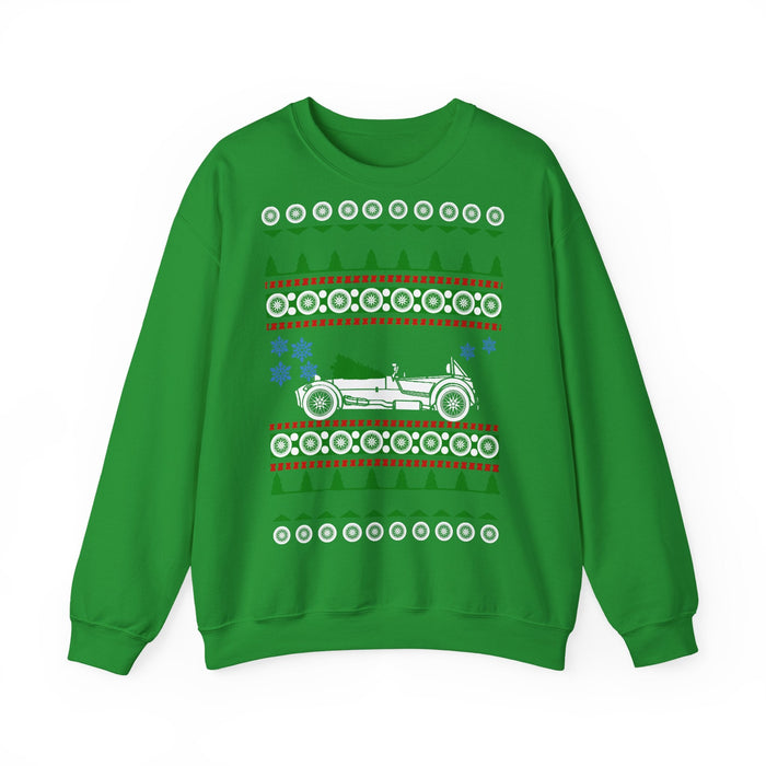 Sports Car like a Super 7 Ugly Christmas Sweater for European Customers ONLY--Prints and ships from Europe