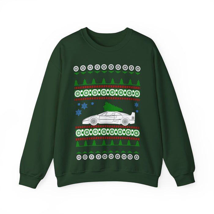 Exotic Car like an F40 Ugly Christmas Sweater for customers in Europe ONLY--prints and ships from within Europe.