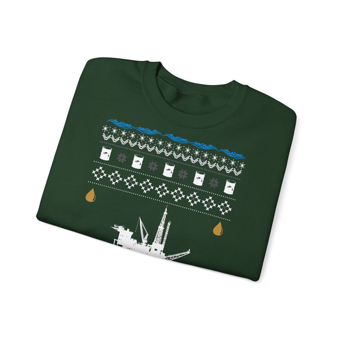 Off Shore Oil Rig Ugly Christmas Sweater for European Customers ONLY---Prints and ships from within Germany