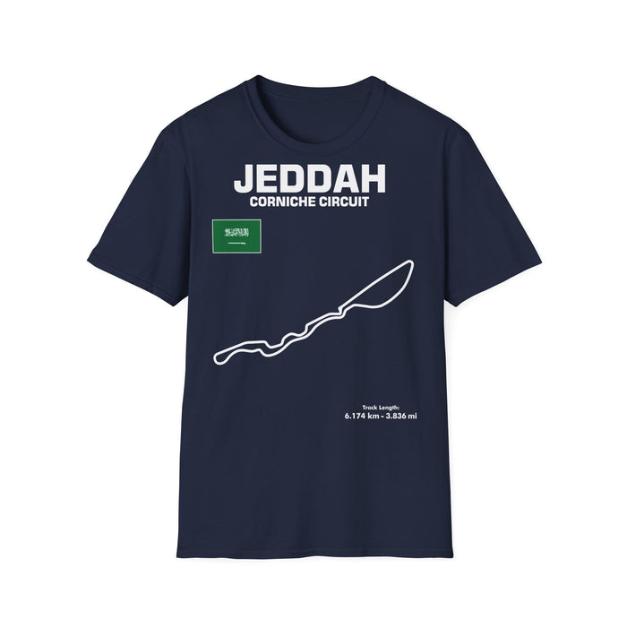Jeddah Corniche Circuit Track Outline T-shirt for European Customers ONLY ---this item prints and ships from within Europe