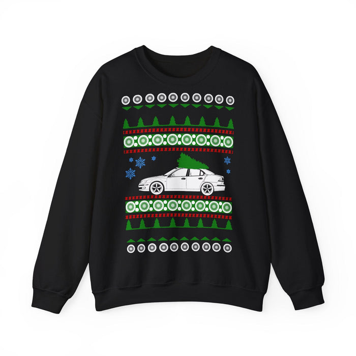 Saab 9-3 Ugly Christmas Sweater Sweatshirt for European Customers ONLY---Item prints and ships from within Europe