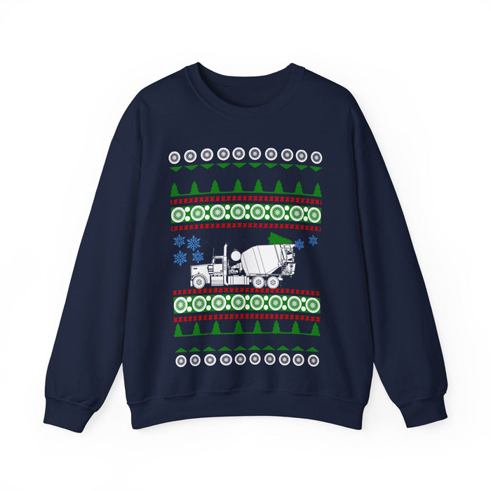 Cement Truck Mixer Ugly Christmas Sweater Jumper for UK customers ONLY--Item prints and ships from within the UK