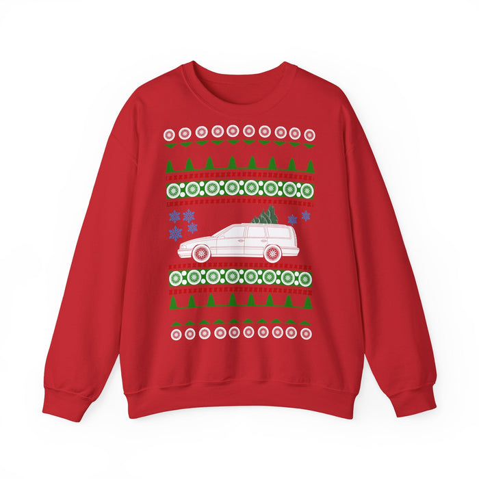 Swedish Wagon like a 1st gen v70R Ugly Christmas Sweater Sweatshirt for European Customers ONLY---This item prints and ships from Germany