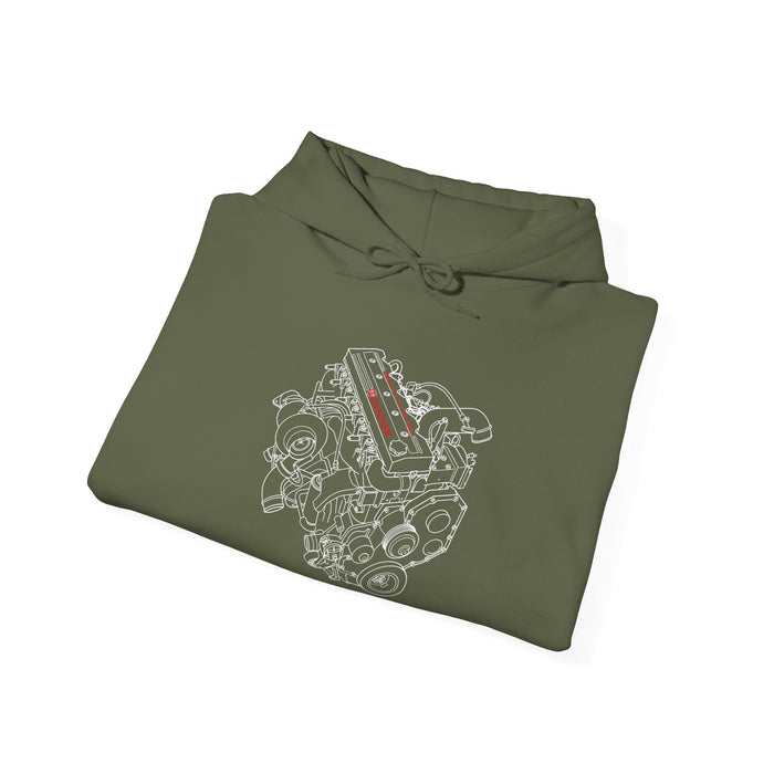 Turbo Diesel Engine Blueprint 5.9L 24 Valve Hoodie for Canadian Customers ONLY---Item prints and ships from within Canada
