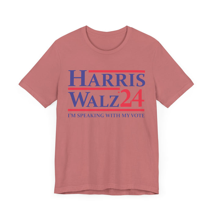 Harris Walz 2024 I'm Speaking With My Vote T-shirt