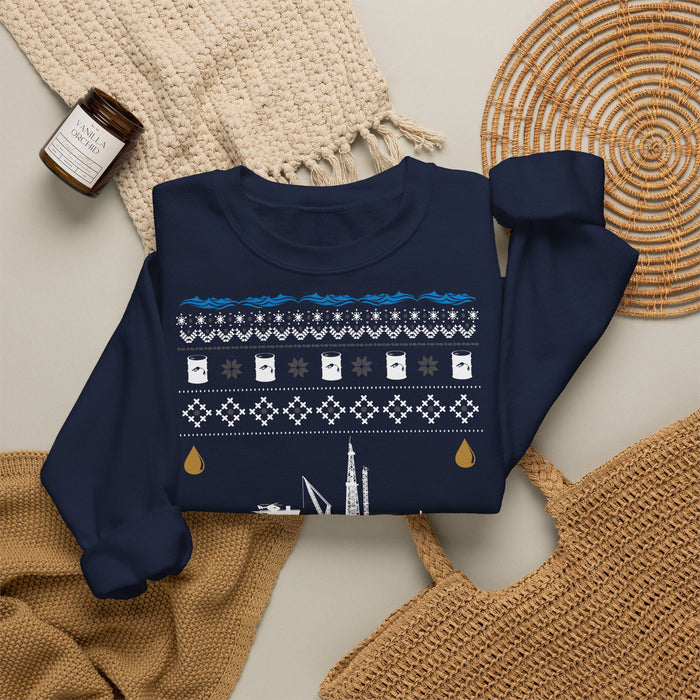 Off Shore Oil Rig Ugly Christmas Sweater for European Customers ONLY---Prints and ships from within Germany