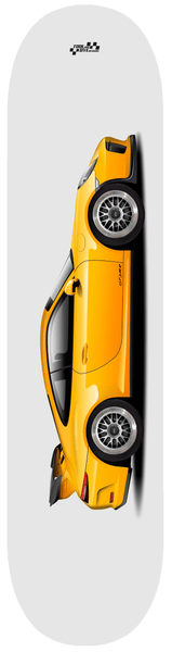 Car Art Signal Yellow 991 GT3 MR Skateboard Deck 7-ply Hardrock Canadian Maple V1