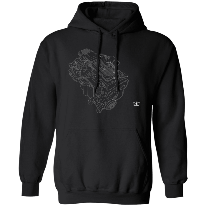 Engine Blueprint Series L9 Cummins Diesel Engine Hooded Hoodie Sweatshirt