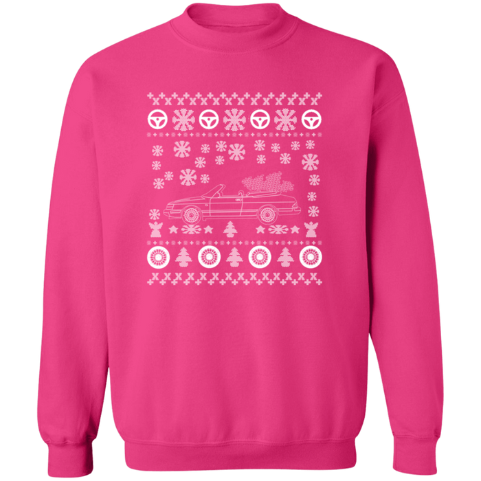 Saab 900 Convertible ugly christmas sweater jumper v2