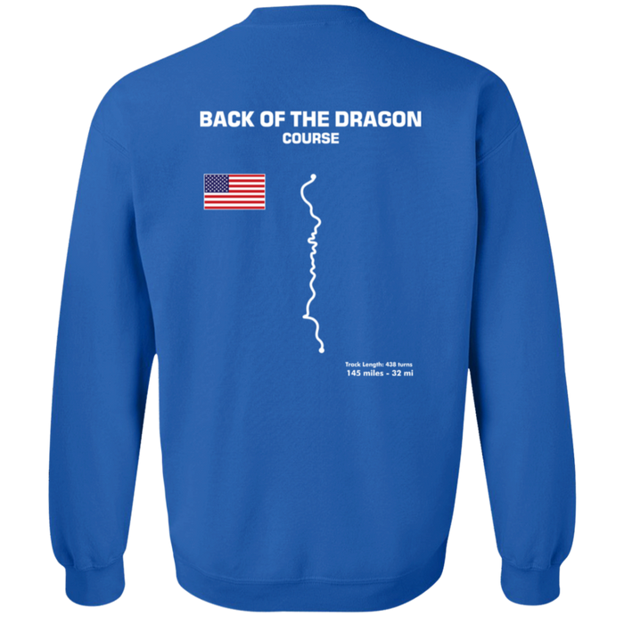 Tail of the Dragon and Back of the Dragon Outline Sweatshirt front and rear print