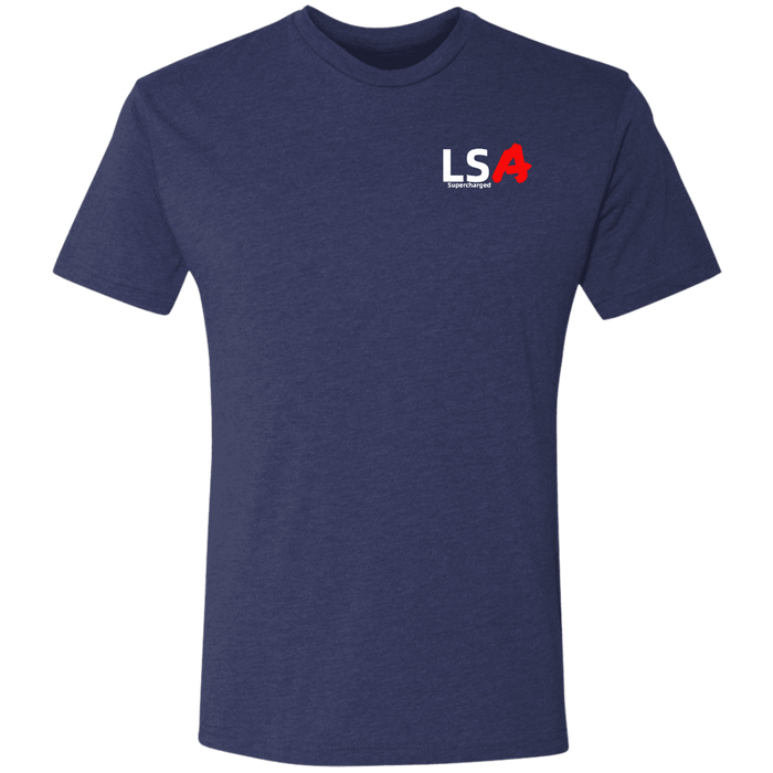 Supercharged LSA Engine Blueprint Series Tri-blend T-shirt Front Logo and Rear Print