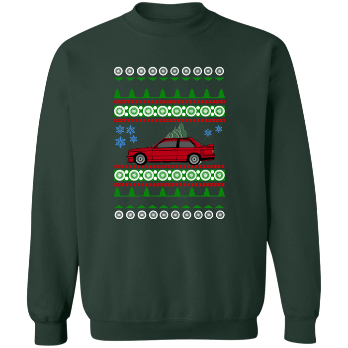 BMW E30 M3 Ugly Christmas Sweater Sweatshirt Jumper (red car)