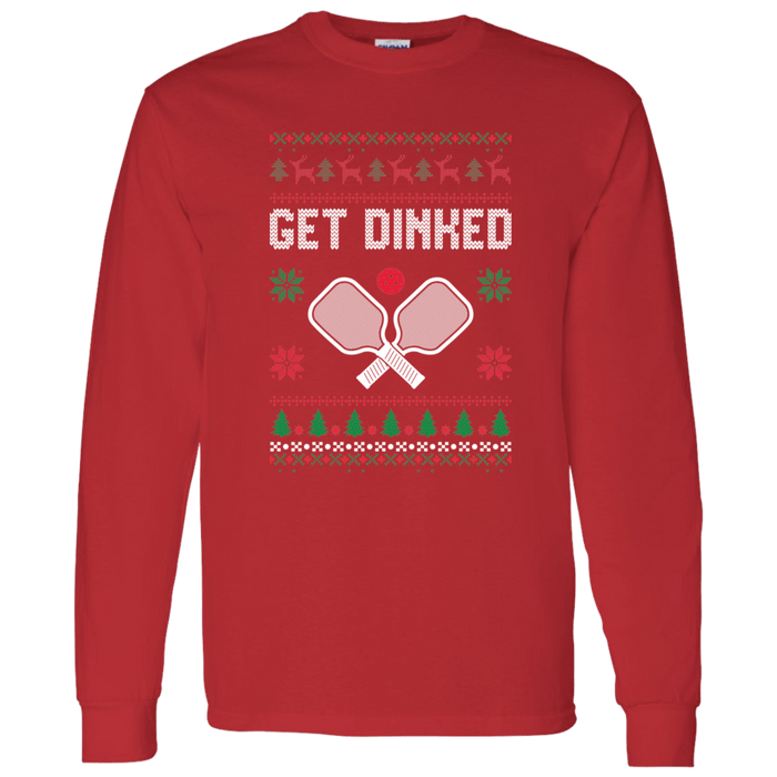 Get Dinked Pickleball Ugly Christmas "sweater" long sleeve t-shirt