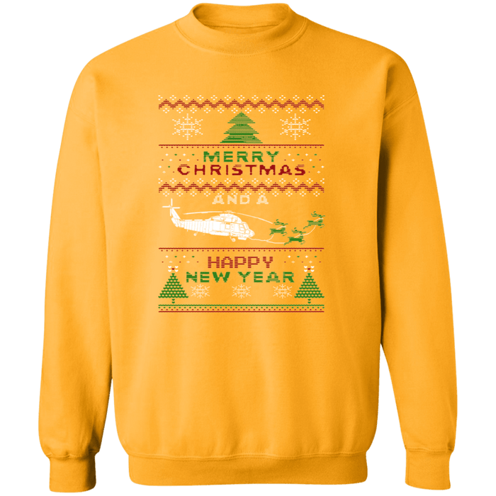 Kaman Seasprite SH-2 Helicopter Ugly Christmas Sweater Sweatshirt