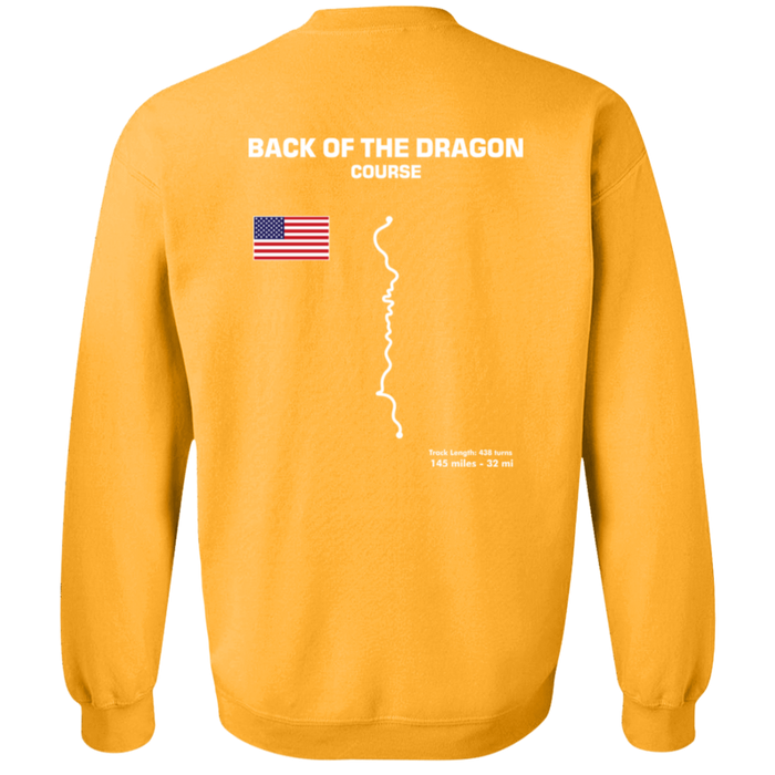 Tail of the Dragon and Back of the Dragon Outline Sweatshirt front and rear print