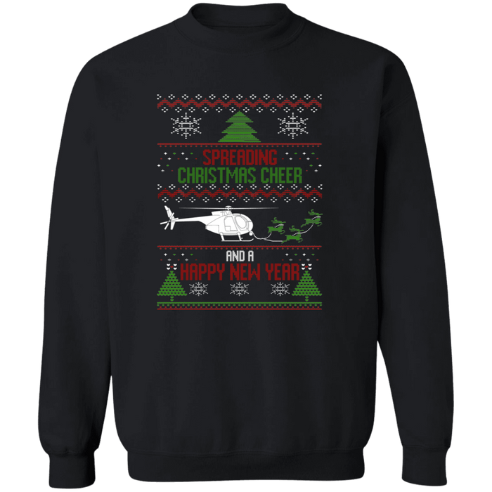 AH-6 Helicopter  Ugly Christmas Sweater Sweatshirt