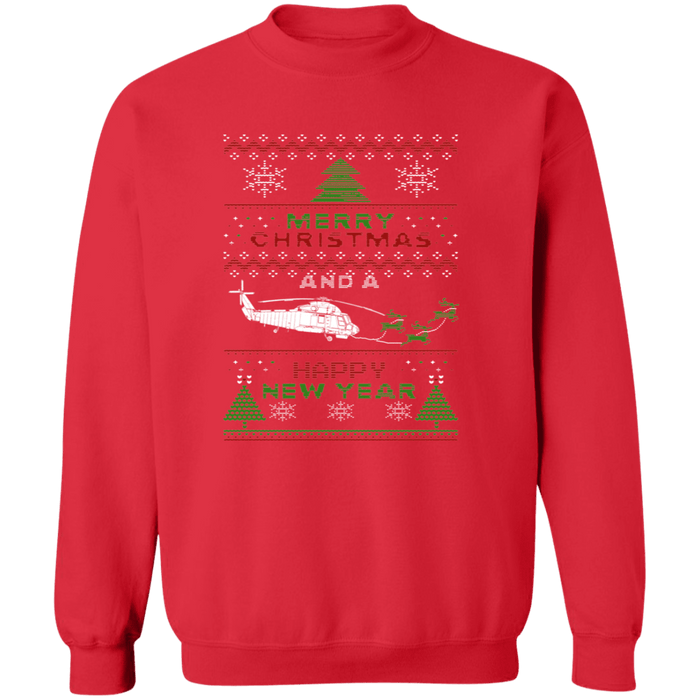 Kaman Seasprite SH-2 Helicopter Ugly Christmas Sweater Sweatshirt