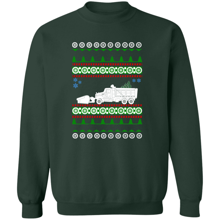 Snow Plow Truck Semi Ugly Christmas Sweater Jumper