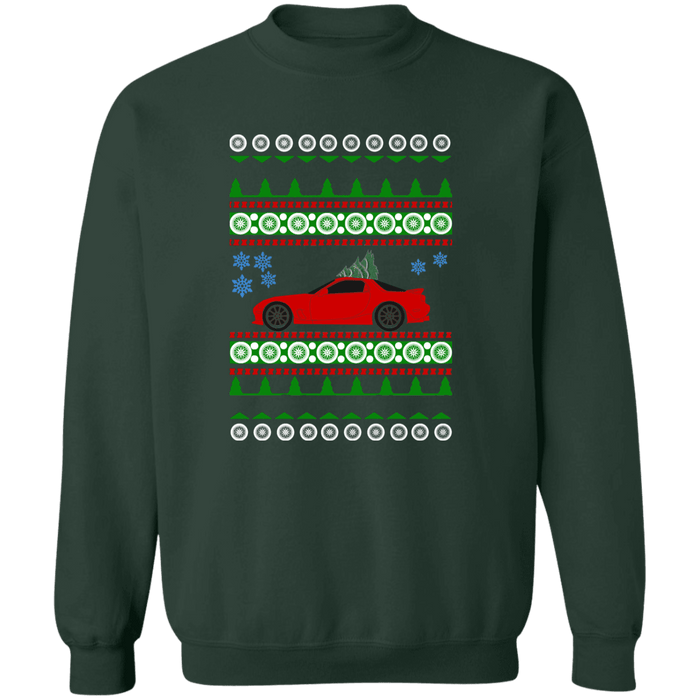 Mazda RX-7 3rd gen FD Ugly Christmas Sweater Sweatshirt (red car)