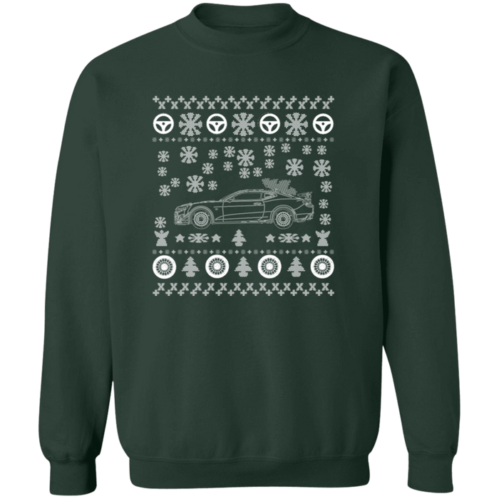 Sports car like a Camaro ZL1 1LE ugly christmas sweater sweatshirt