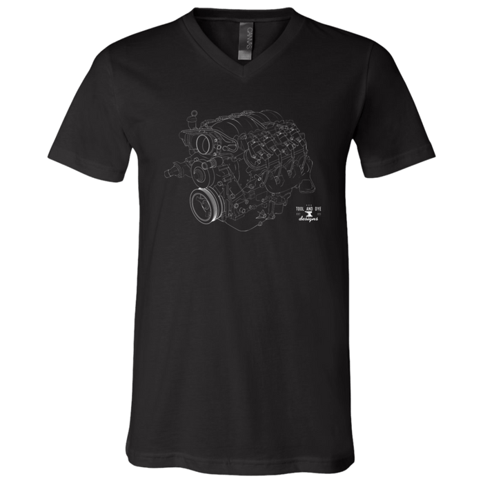 Engine Blueprint Series LS3 V8 V-neck T-shirt