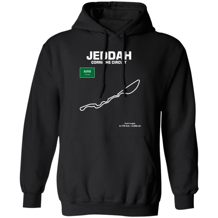 Track Outline Series Jeddah Corniche Circuit Saudi Arabia f1  Hoodie